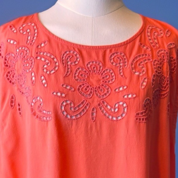 Loft XXL Shell Tunic Eyelet Embroidery Salmon Pink - Picture 2 of 7